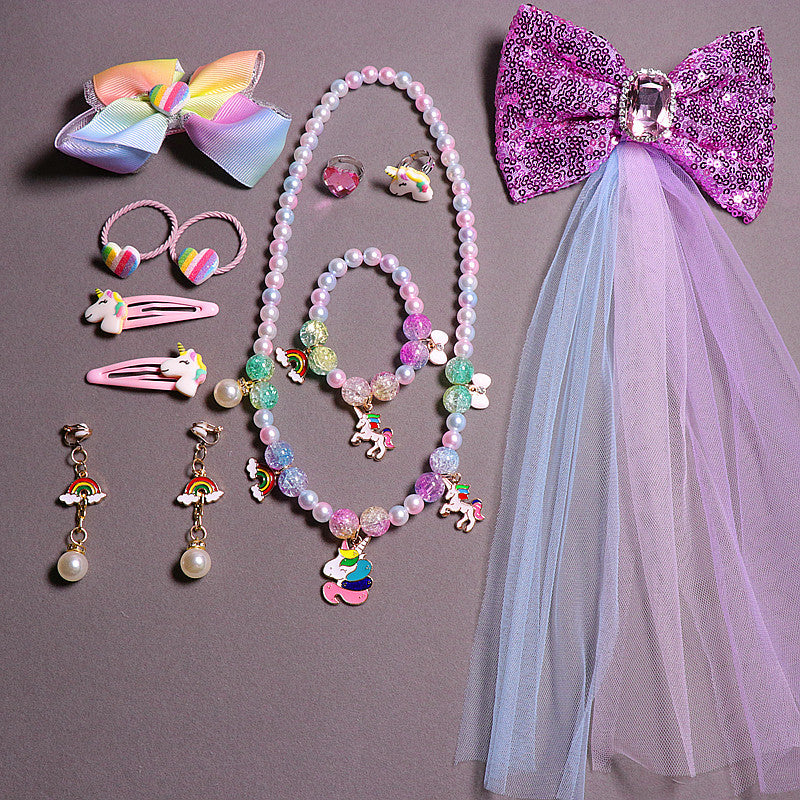 Wholesale Alloy Unicorn Hairpin Jewelry Gift Box Set